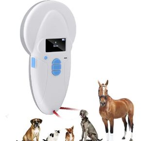 ماسح ضوئي لقارئ شرائح RFID من Sonew، قارئ التعرف على الرقائق الدقيقة للحيوانات الأليفة بسرعة 134.2 كيلو هرتز لأجهزة إرسال واستقبال الرقائق الدقيقة للحيوانات الأليفة والقطط والكلاب في علبة مبطنة