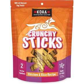 KOHA Pet Crunchy Sticks Beef & White Rice Recipe, 2 Ingredient Dog Treats for Sensitive Stomachs, Tasty Treats for Dogs