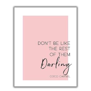 Coco Chanel Inspirational Word Wall Art - 11x14 UNFRAMED Pink, Black & White Typography Print - Makes a Great Fashion Decor Gift.