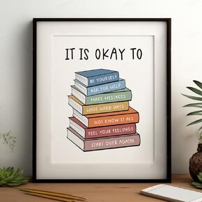 It's Okay to Poster, Boho Classroom Decor, Self Care, Playroom Decor, Child Art, Teacher Gift, Educational Print, Educational Wall Decor, Classroom Prints, Unframed (11x14 inches)