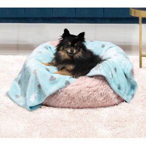 Juicy Couture Navy/Turquoise Blue Stripe Dog Blanket – Plush Puppy Blanket Throw, Printed, Breathable, Lightweight, Machine Washable, Cat Blanket for Small Medium & Large Pets