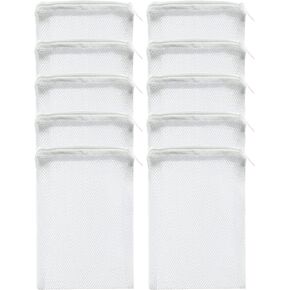 10 Pcs Aquarium Filter Media Bags - Reusable Mesh Bags (6" x 4") for Fish Tank Filters