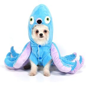 Dog Octopus Costume Pet Halloween Christmas Cosplay Costumes Funny Puppy Cat Winter Coat Hoodie Outfits Clothes