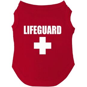 Lifeguard Dog Tee Shirt Sizes for Puppies, Toys, and Large Breeds (Red) (Red, Large)