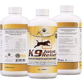 K9 Joint Relief: Glucosamine for Dogs, Liquid Joint Supplement with Chondroitin and MSM, Pain Relief for Arthritis, Hip Dysplasia, Aging, Etc., 32 Ounce in Saudi Arabia