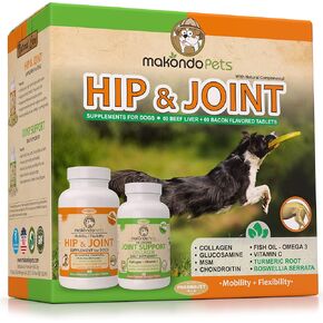 Hip and Joint Supplement for Dogs with Chondroitin, Collagen for Dogs, Turmeric, Boswellia, Dog Glucosamine for Dogs & MSM - Dog Arthritis Supplement. Extend Dog Joint Supplement Large Breed and Small