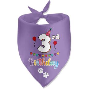 3rd Birthday Dog Bandana Funny Dog Birthday Party Accessories Pet Scarf for Dog Photo Prop Triangle Scarf for Pet 3rd Birthday Party Decoration