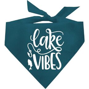 Lake Vibes Dog Bandana (Teal, OS 117)