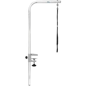 Pet Edge Master Equipment Silver Aluminum Pet Grooming Arm & Clamp – Adjustable Height to 36", Fits Most Grooming Tables