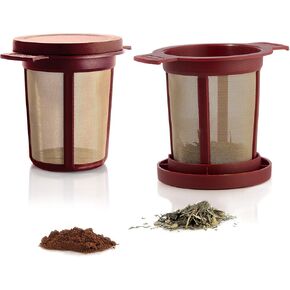 Reusable Stainless Steel Coffee and Tea Infusing Mesh Brewing Basket, Large, Black