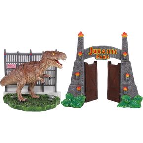 Penn-Plax Jurassic Park Officially Licensed 2-Piece Aquarium Ornament Bundle – Includes T-Rex and Park Gate Decorations – Small in Saudi Arabia