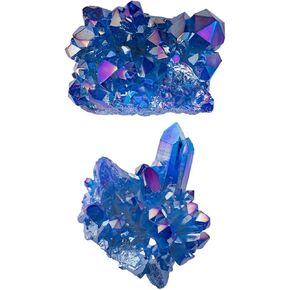 IMIKEYA 2pcs Sapphire Cluster Blue Crystal Stones Geode Specimen Drusy Geode Aquarium Crystal Stone Crystal Sculpture Spiritual Blue Healing Tumbled Gem Clusters Amethyst Cluster Mineral