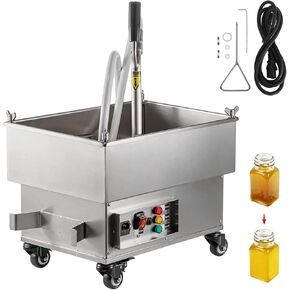 VEVOR Mobile Fryer Filter, 300W Oil Filtration System with 5 L/min Flow Rate, Frying Oil Filtering System with 10 L/min Pump Wheels Oil Hose, 110V/60Hz (22L)