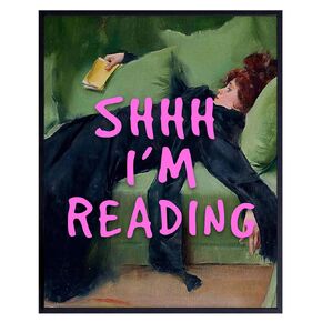 Read Wall Decor - Book Lovers Gifts - Vintage Retro Wall Art & Decor - Classroom Decorations - Classroom Must Haves - Home Decor Living room Decor for Women - 8x10 Funky Trendy Aesthetic Preppy Poster