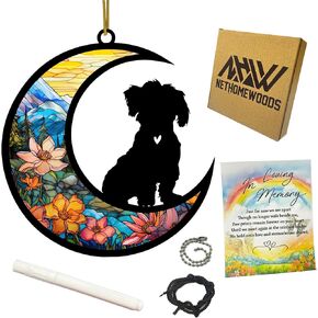Maltese Dog Memorial Suncatcher, Personalized Maltese Ornament with Name Date, Rainbow Bridge Dog Sympathy Card, Dog Passing Away Gift, Loss of Dog Sympathy Gift, Bereavement Gift