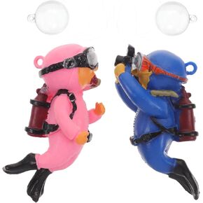 Mipcase 2pcs Fish Tank Accessories Floating Aquarium Decorations Scuba Diver Toy Miniature Model People Fish Tank Decorations Adventure Figure Model Diver Action Figure Submerged Fat Blue