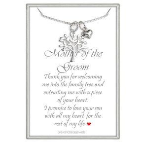 Dainty 925 Sterling Silver Tree of Life Necklace for Women, Mother of the Groom Gift from Bride and Groom, Thank You Present for Future Mother in Law from Daughter in Law