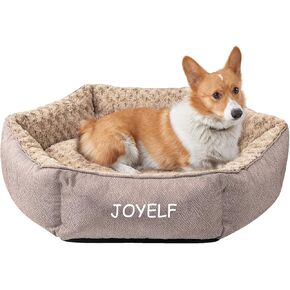 JOYELF Dog Bed Washable Calming Pet Bed, Anti Anxiety Cat Bed & Sofa, Cute Plush Pet Bed for Medium Dog and Cat - Medium Hexagon