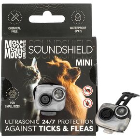 Max & Molly Mini Pest Protection Tag for Small Dogs & Cats, Season-Long Defense with Soundshield Ultrasonic Tech, Easy-to-Attach Collar Tag, Black