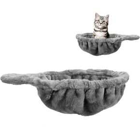 Cat Tree Hammock,Cozy Cat Tree Hammock for Large Cats with Deep Basket,Cat Tree Hammock Add On Attachment Design for Cat Tower,Cat Tree Hammock Replacement Extra Large (12.4") (Grey)