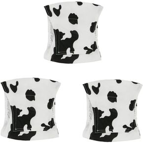 Male Dog Diapers Washable Dog Belly Bands Reusable Doggie Wraps - Pack of 3 (Cow, Medium(13''-17''))