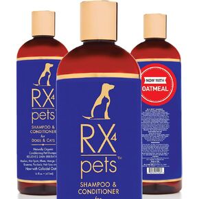 RX4 Dog Cat Shampoo Conditioner - Naturally Organic Oatmeal Aloe Puppy Treatment, Supplies Relief for Smelly Pets, Dry Itchy Skin, No More Scratching,16oz in Saudi Arabia