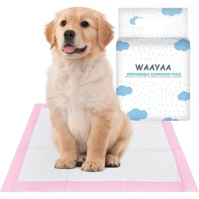 17" x 13" Pet Pads for Dogs Pee Training, Disposable Underpads with Super Absorbent and Ultra Leak Proof for Puppy Cat Potty Control, Quick Dry Design for Incontinence -Pink(50 Count)