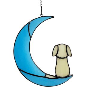 Stained Glass Dog Memorial Gifts, Dog Sympathy Gifts for Dog Lovers, Suncather for Window Hanging,in Memory of Dog Passing Away Gifts,Loss of Dog Sympathy Gift.