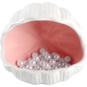 Cute Betta Fish Tank Accessory Decorations Ceramic Conch Shell-Shaped House Aquarium Decor Thematic Ornament Hideout Cave for Shrimp Fish Playing or Hiding (Pink, Large)