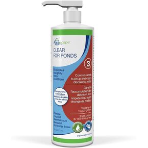 Aquascape CLEAR Water Treatment for Koi and Fish Ponds, Blend of Clarifiers to Clear Cloudy or Discolored Water and Reduce Debris, 16 ounce / 473-ml | 96066