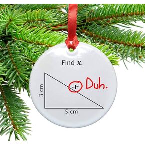 Find X Funny Math Ceramic Christmas Tree Ornament