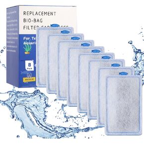 8 Pack Large Assembled Aquarium Filter Cartridge for Tetra Whisper Bio-Bag Power Filters, Replacement Filter Cartridges for Tetra ReptoFilter