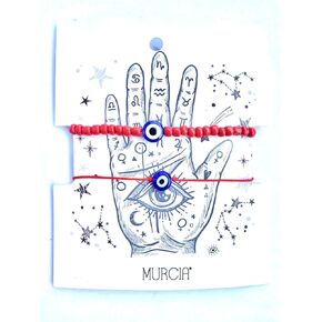 MURCIA Lucky Evil Eye Protection Bracelet, Adjustable Red String, Combo Handmade Evil Eye Strand Bracelet Unisex