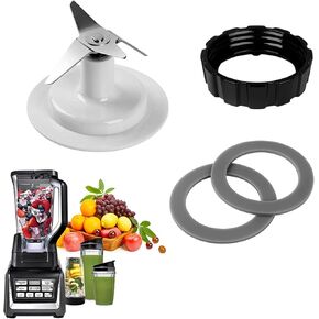 Blender Blade Replacement Parts, Stainless Steel Blender Base Blade with Jar Base Cap and 2 Rubber O Ring Sealing Ring Gaskets, Easy to Use, Blender Replacement Parts For Blender Blades
