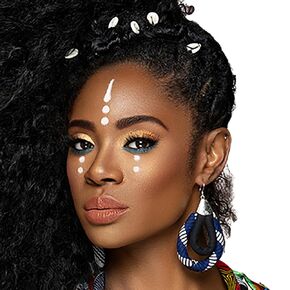 African Cloth Earrings for Women |Blue, White & Black Mini Double Loop Earrings| Mini Double Loop Earring |Cloth & Cord