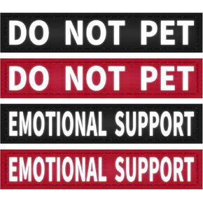 IronSeals 4 Pack Reflective Removable Patches for Dog Vest Harness - Service Dog/Emotional Support