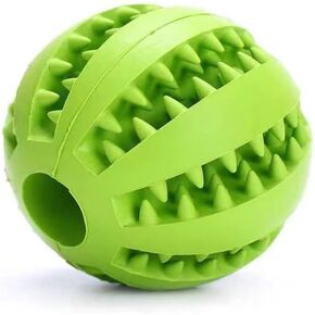Dog Treat Toy Ball, Dog Tooth Cleaning, Toy Interactive Dog Toys, Dog Puzzle Teething Toys Ball (Green, 2.75" 7cm)