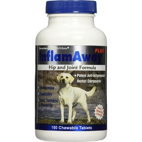 تركيبة InflamAway Plus للورك والمفاصل للكلاب - 100 قرص