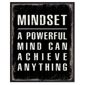 Positive Quotes Motivational Wall Art & Decor - Mindset Is Everything - Encouragement Gifts - Home Office Decor - Growth Mindset Posters for Classroom - Inspirational Sayings for Women, Men