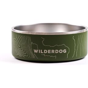 وعاء الكلب من الفولاذ المقاوم للصدأ من Widlerdog مع الفولاذ المقاوم للصدأ المتين للغاية والخالي من مادة BPA مع قاعدة مطاطية غير قابلة للانزلاق (أسود، 64 أونصة) in Saudi Arabia