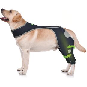 Dog Sleeve to Prevent Licking, Dog Recovery Sleeve, Wear-Resistant Dog Hind Leg Brace, Dog Leg Sleeve Protects Wound, Prevents Skin Damage, Dog Cone Alternative, with Reflective Material- L