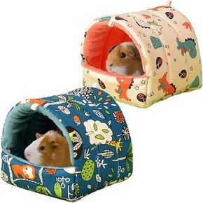 2 Pack Guinea Pig Bed, Guinea Pig Hideout Washable Small Animal House Cage Accessories for Dwarf Rabbits Chinchillas Hamsters Hedgehogs Ferrets Bearded Dragons and Rats (A Style(2 Packs))