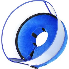 BARKLESS Inflatable Dog Cone Collar, Soft Dog Donut Collar After Surgery, 2-in-1 Dog Cone Alternative with Detachable Anti-Licking Shield, Soft Cone for Dogs Does Not Block Vision