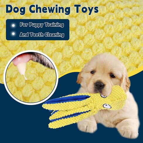 HOMBYS Indestructible Chewproof Dog Chew Toys for Aggressive Chewers, Plush Squeaky Dog Toys for Small, Medium & Large Dogs, Durable Puppy Teething Toys to Keep Them Busy, Octopus Dog Toy in Saudi Arabia