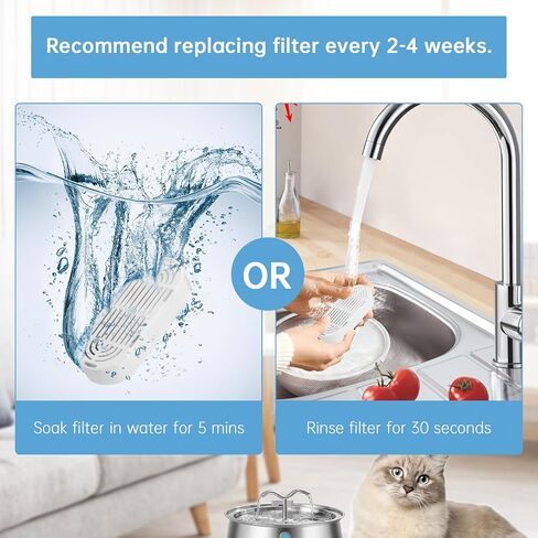 Cat Water Fountain Filter Replacement: 3+3 Pack Replacement Filters for 135oz/4L & 108oz/3.2L Stainless Steel Pet Fountain, Cat Water Fountain Dog Water Dispenser Filters in Saudi Arabia