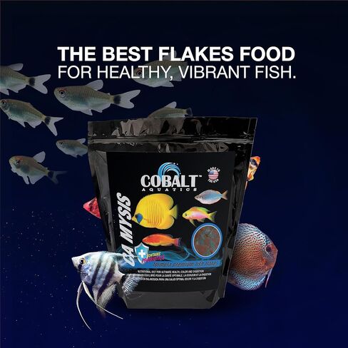 Cobalt Aquatics Mysis Shrimp with Blue Flakes 16oz - Premium Fish Food for Freshwater and Saltwater Aquariums - Nutrient-Rich for Healthy Fish in Saudi Arabia