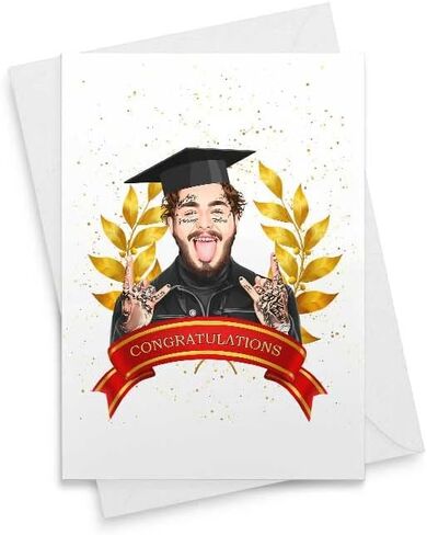 Malone Graduation Card - Graduation Card Gift Congratulations Greeting College Congrats Graduate High School Grad Funny Gifts [00084] in Saudi Arabia