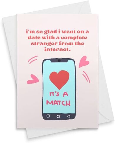 Date With A Complete Stranger From The Internet Card, Valentine's Day Card, Funny Card, Card For Boyfriend, Card For Girlfriend [00633] in Saudi Arabia