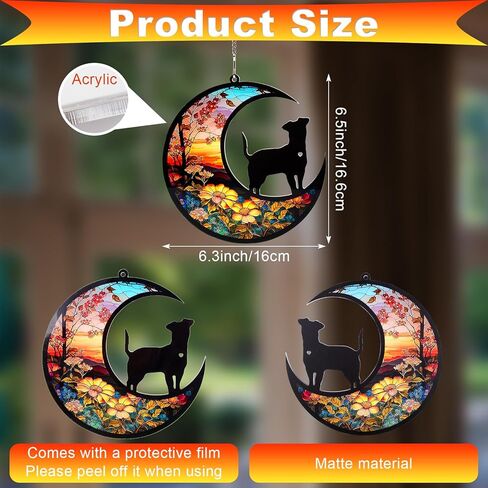 الكلب التذكاري suncatcher فقدان الكلب التعاطف هدية الحيوانات الأليفة ذكرى هدية الكلب شخصية زخرفة مع تاريخ الاسم لمحبي الحيوانات الأليفة in Kuwait