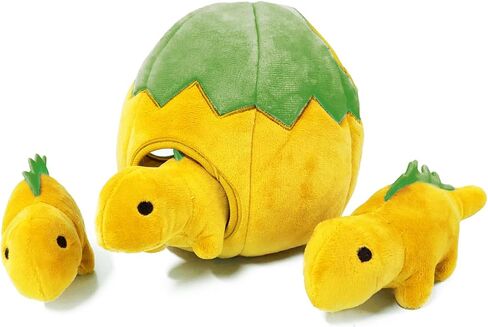 XIGGA Cave Interactive Dog Toys, Pet Plush Squeaky Hide and Seek Sturdy & Longlasting Dog Chew Toys Suitable for Small Medium Large Dogs Birthday Gifts(Dinosaur Eggs and Dinosaurs)-Blue in Saudi Arabia